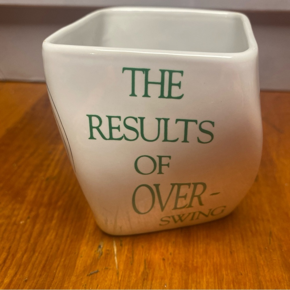 Ceramic Funny Golf White Coffee Mug with Green Text - Result of Overswing